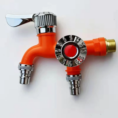 Multi-Function Splash-Proof Plastic Faucet — Wall-Mount Dual-Control Washing Machine & Kitchen Adapter