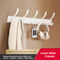 6-Peg Folding Wall Hooks – Aluminum Nail-Mount Towel & Coat Rack, Black/White