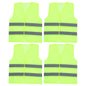 4 PCS High Visibility Cycling Riding Vests Reflective Safety Vests Jackets for Outdoor Construction Work Safety Road Traffic San