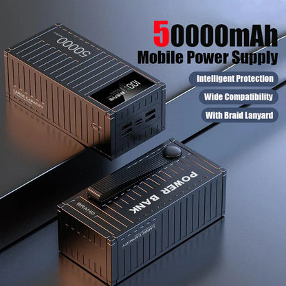 50000mAh 6-Port Power Bank 65W Fast Charge USB-C PD, 4x USB-A & Micro-USB, LED Display