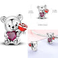 925 Sterling Silver Pink Butterfly & Luminous Firefly Charm – Dangle Bead for Bracelet or Necklace | Elegant DIY Jewelry Gift for Women