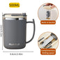 500ml (16.9oz) 304 Stainless Steel Double-Layer Insulated Travel Mug with Handle, Sealed Vacuum Flask