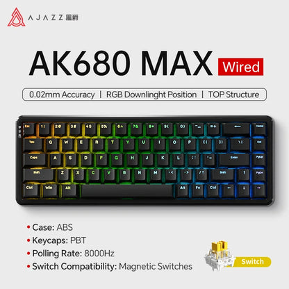 68-Key Hot-Swappable Mechanical Bluetooth & USB Compact Gaming Keyboard with RGB Backlight
