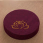 Round Linen Meditation Cushion 40 x 6 cm (16 x 2.4 in) - Firm Lotus Texture Floor Seat Pillow, Removable Washable Cover, Tatami Backrest