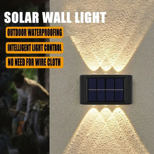 Solar LED Wall Light - Waterproof Dusk-to-Dawn Outdoor Fence & Garden Lamp for Porch, Yard, Walkway, Camping