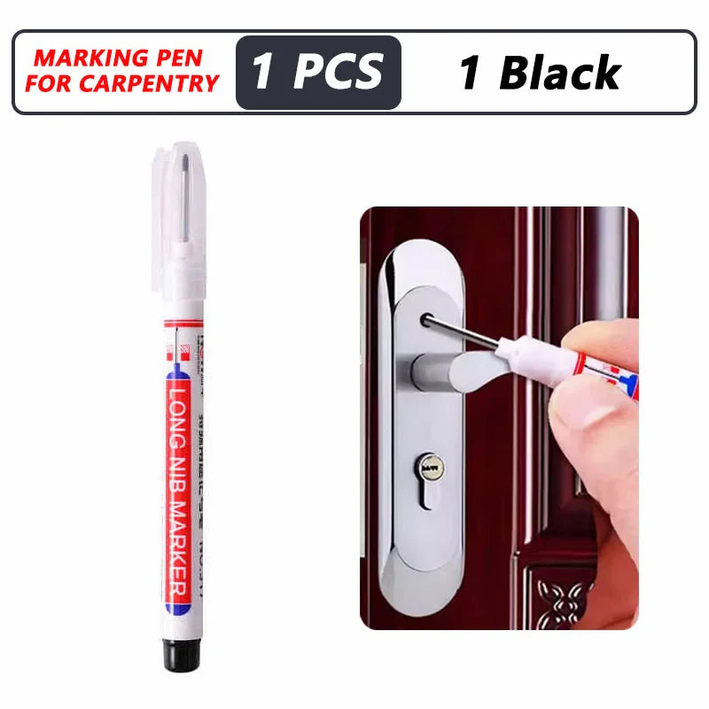 20mm Deep-Reach Long Nib Marker Pen for Wood & Metal — Waterproof Carpenter Marking Pen, 13.7cm (5.4in), Multi-Pack (1–40 pcs)
