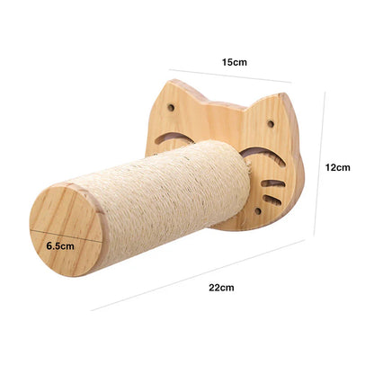 Wall-Mounted Cat Climbing Shelves with Steps, Scratching Post and Hideaway Bed