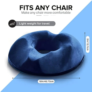 Orthopedic Donut Seat Cushion – Memory Foam Coccyx & Tailbone Relief Pillow for Hemorrhoid, Pregnancy, Office