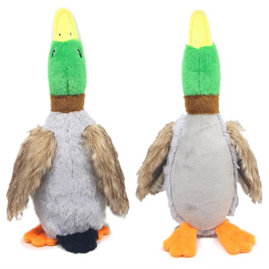 Plush Duck Squeaky Dog Toy with Chew Rope – Bite-Resistant Dental Cleaning Pet Toy