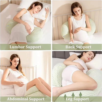 Multifunctional Pregnancy Pillow - Maternity Sleeping & Breastfeeding Support, Removable Washable Cover