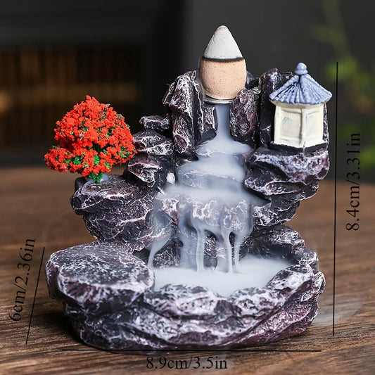 Waterfall Backflow Incense Burner Aromatherapy Incense Holder and Zen Home Censer