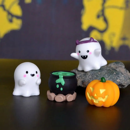 Halloween Resin Miniature Figurines - Pumpkin & Ghost Styles