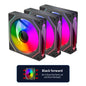 Infinite Mirror ARGB 120mm (4.72 in) PWM PC Case Fan — 5V 3-Pin ARGB & 12V 4-Pin PWM, 800–2000 RPM, Hydro Bearing