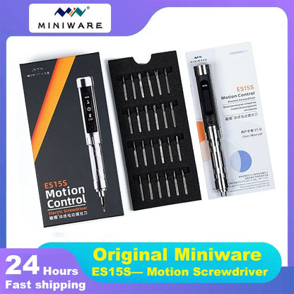 Intelligent Motion Control Rechargeable Cordless Electric Screwdriver USB Chargeable, 24-Piece 4mm Bit Set & LED Light