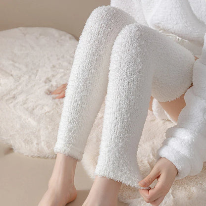 Women's Knee-High Polyester Leg Warmers - Soft Long Solid Color Boot Socks