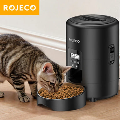 2L (67.6 fl oz) Automatic Pet Feeder – Smart Kibble Dispenser with Button Control, Programmable Auto Feeder for Cats & Small Dogs