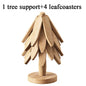Tree-Shaped Wooden Trivet Set – 4 Foldable Trivets + Stand | Natural Wood Hot Pads for Pots, Teapots & Bowls