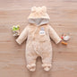 Autumn and Winter New Baby Plush Climbing Clothes Baby Warm and Thick Cartoon Dog Rabbit Cute Cotton Clothes for 0-2 Years