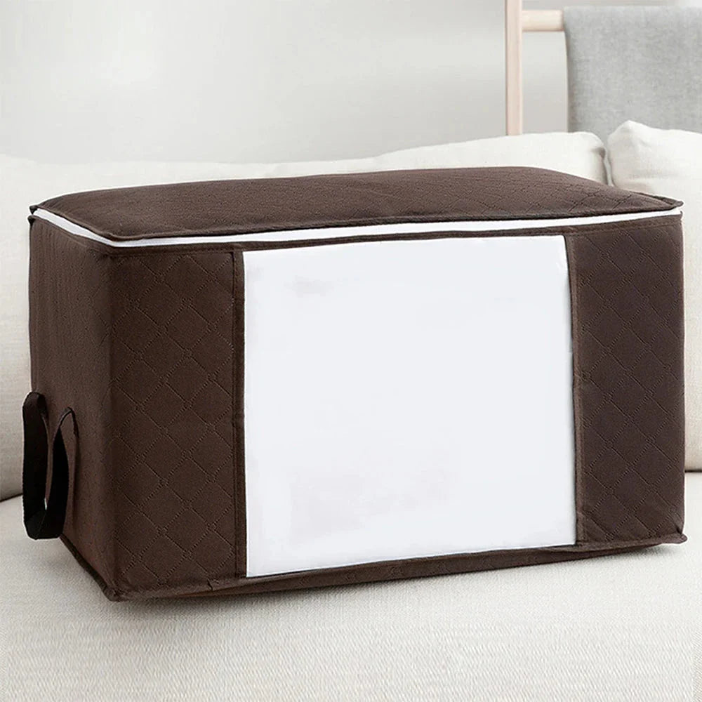 Large Capacity Foldable Clothes Storage Bag – Blanket & Closet Organizer