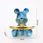 2025 New Graffiti Bear Figurine Home Decoration Animal Statue Keys Storage Shelf Modern Room Sculpture Table Decor Statues Gift