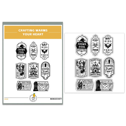 Halloween Transparent Silicone Stamp Set, Coded Designs