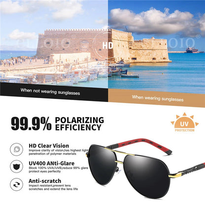 CLLOIO Pilot Polarized Sunglasses for Men & Women – UV400 Aluminum Frame