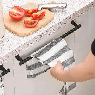 Stainless Steel Over-Cabinet Towel Bar - No-Drill Over-Door Towel Rack for Kitchen & Bathroom (9.4"/24 cm, 14.2"/36 cm)