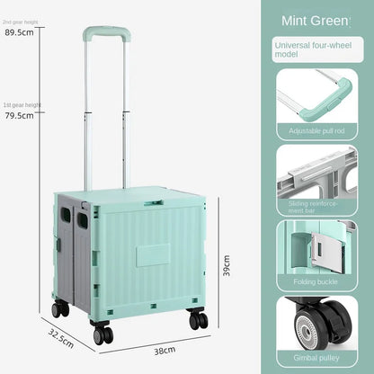 Multifunctional Folding Camping Trolley - Large Capacity Portable Outdoor Storage Cart