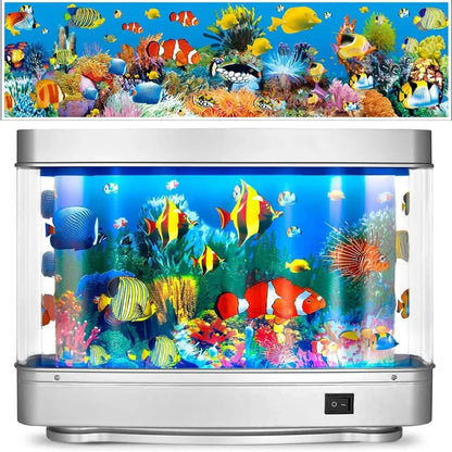 Ocean Aquarium Motion Lamp - Virtual Moving Tropical Fish Night Light
