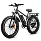 1000W 48V 15Ah Electric Fat Tire Mountain Bike — 26-inch x 4-inch (66×10 cm), Dual Suspension, 28 mph, Removable Battery, 330 lb Capacity