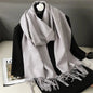 62-Color Winter Cashmere Scarf – Warm Tassel Pashmina Wrap for Women