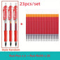 23-Piece Retractable 0.5mm Ballpoint Pen Set - 3 Pens + 20 Refills, Black/Blue/Red, Refillable Quick-Dry Ink