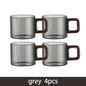 2/4/6-Pack Heat-Resistant Borosilicate Glass Tea & Espresso Cups with Walnut Handle, 120 ml (4 fl oz)