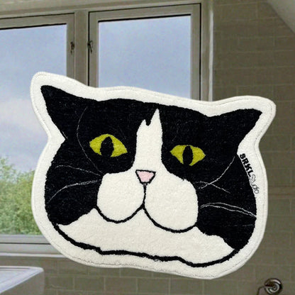 VIKAMA Cute Pet Short Pile Carpet Machine Washable Children's Room Play Area Baby Crawling Mat Ins Style Cat Design Home Decor