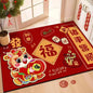 Chinese Lucky Door Mat Congratulations Get Rich Pattern Festive Red Style Perfect For Spring Festival Home Porch Indoor Decor