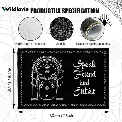 VIKAMA The Lord of the Rings Welcome Friends Doormat Halloween Home Decor Indoor Outdoor Rug RV Camping Mat