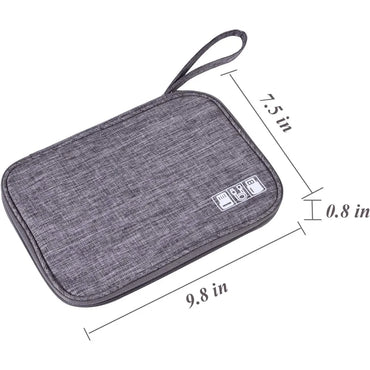 Waterproof Electronics Organizer Pouch - Travel Cable & Accessory Case, Small 9.8 x 7.5 in (25 x 19 cm)