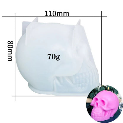 3D Skull Silicone Mold for Candle & Soap Making – DIY Halloween Plaster & Epoxy Craft Casting Mold