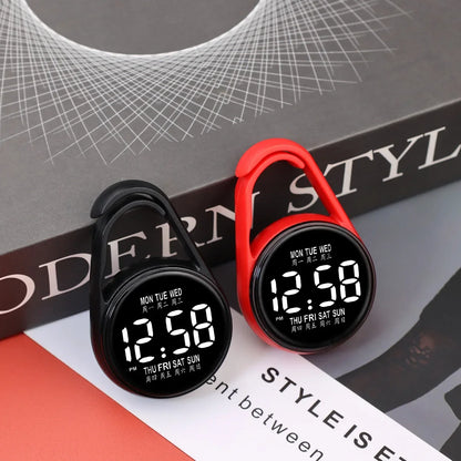 LED Hanging Digital Pocket Watch with Night Light Touch Control Pendant Clock