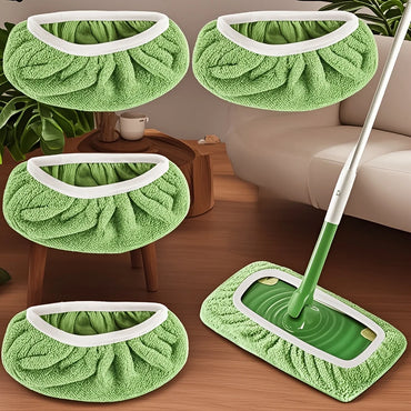 4-Pack Reusable Microfiber Mop Pads – Ultra-Fine Fiber, High Water Absorption, Fits Most Standard Mops