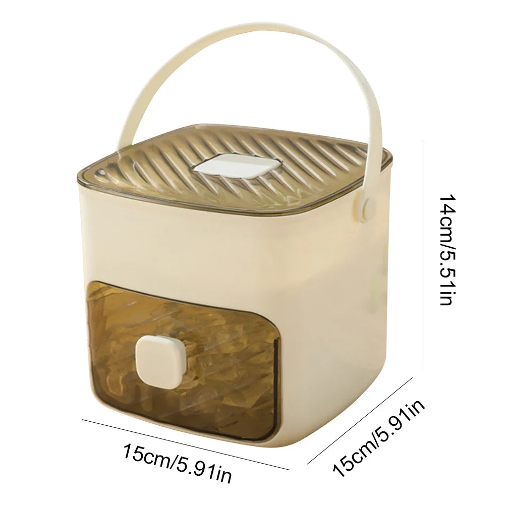 Portable Ice Maker Machine with Storage Drawer & Handle Compact Ice Making Tool Machines for Household & Outdoor Use