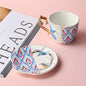 Luxury Porcelain Mug with Saucer & Tray - European Retro Afternoon Tea Coffee Cup