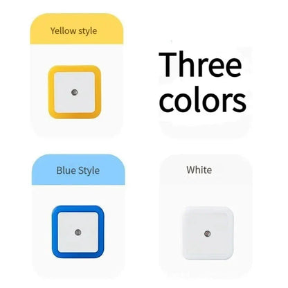 Wireless LED Night Light with EU Plug — Light Sensor Tricolor Nightlight for Kids Bedroom