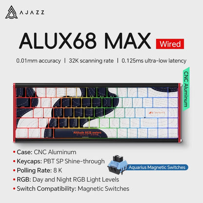 68-Key Hot-Swappable Mechanical Bluetooth & USB Compact Gaming Keyboard with RGB Backlight