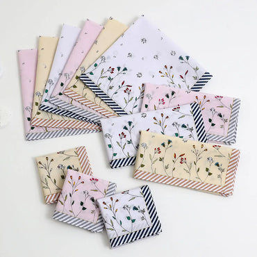 3-Pack Floral Cotton Handkerchiefs for Women, 17 x 17 in (43 x 43 cm) Sweat-Wiping Handkerchiefs – Wedding & Holiday Gift Set