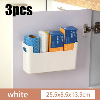 Handle Storage Basket - Durable PP Plastic Organizer with Handle for Home Bathroom Closet