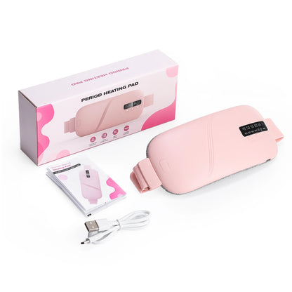 AFDEAL Menstrual Heating Pad & Vibration Massage Belt – Cordless Period Pain Relief Wrap for Women
