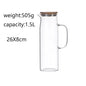 New 1000ML/1500ML Thickened Glass Kettle Bamboo Lid With Filter Cover, Can Be Added To The Kettle For Juice And Coffee