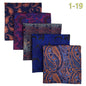 5-Pack Men's Microfiber Pocket Squares 12.6 in (32 cm) - Jacquard Woven Wedding & Formal Handkerchiefs, Assorted Patterns