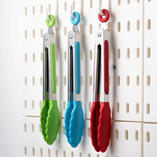 Heat-Resistant Nylon & 430 Stainless Steel Food Clip 7-Inch (18 cm) 1-Pack BBQ Bread Tongs